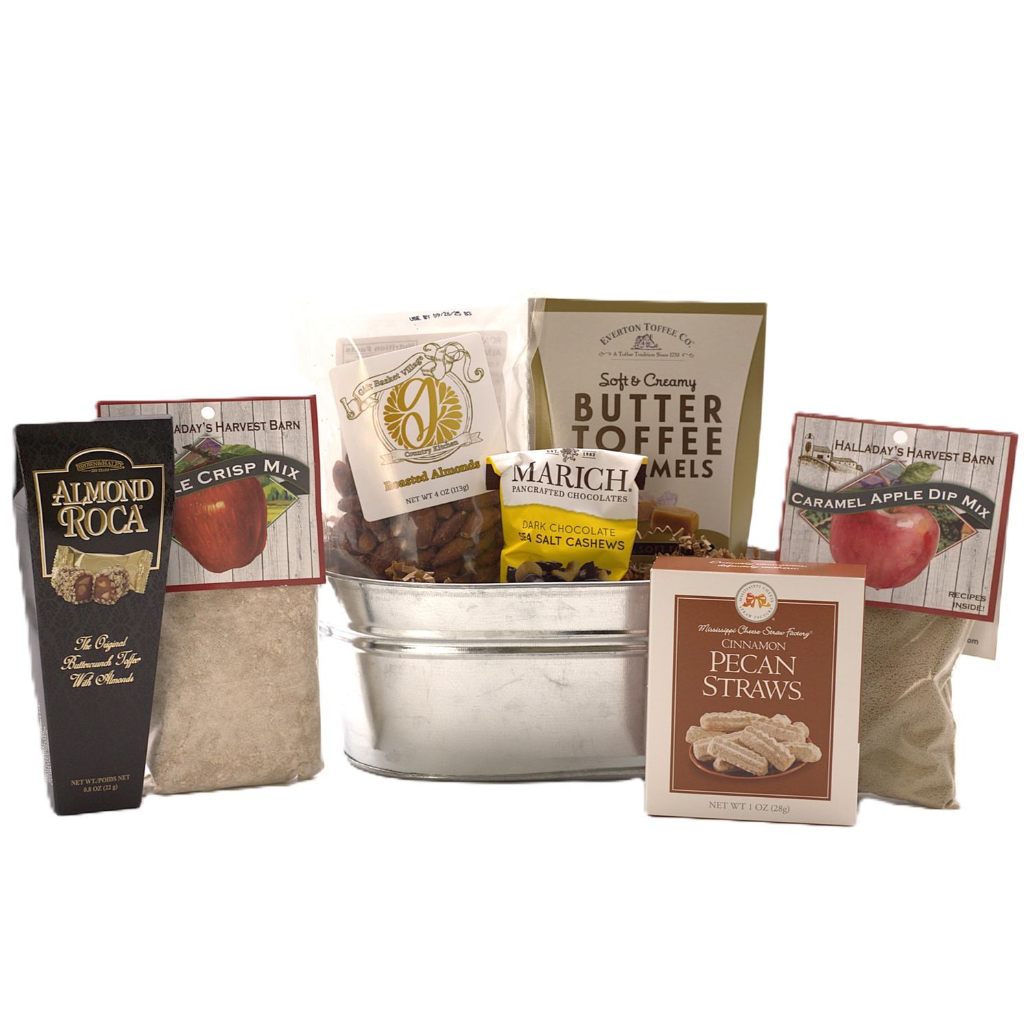 Gift Basket Village: Fall Is In The Air Medium - Nuts, Roca, Caramels, Chocolate Dip Mixes