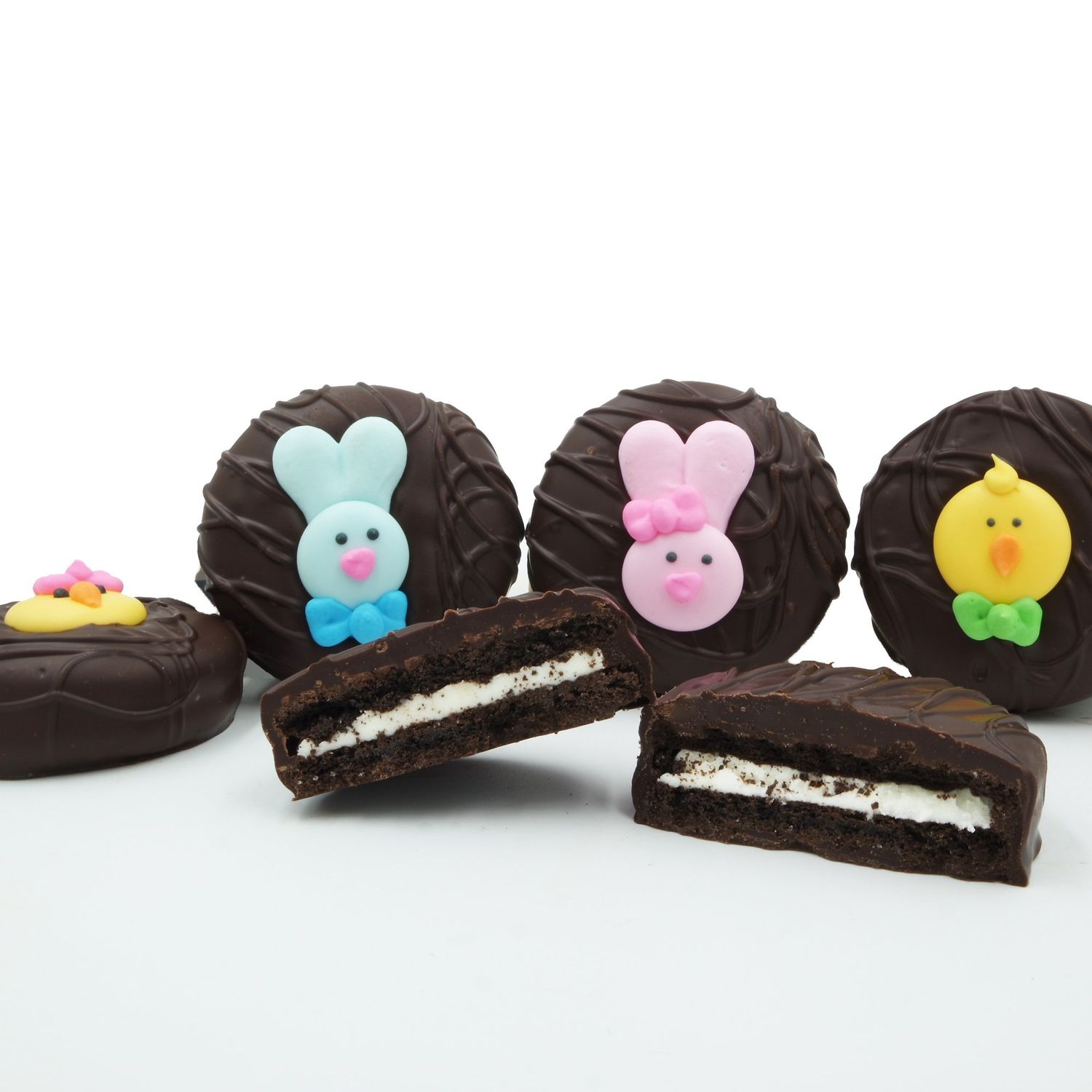 Philadelphia Candies Dark Chocolate Covered OREO Cookies, Easter Faces Assortment 8 Ounce