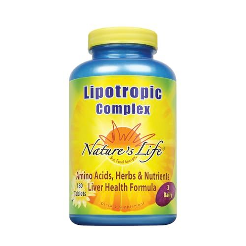 Natures Life Lipotropic Complex Comprehensive Support for Healthy Liver Function with Choline Inositol Non-GMO 180 Vegetarian Tablets