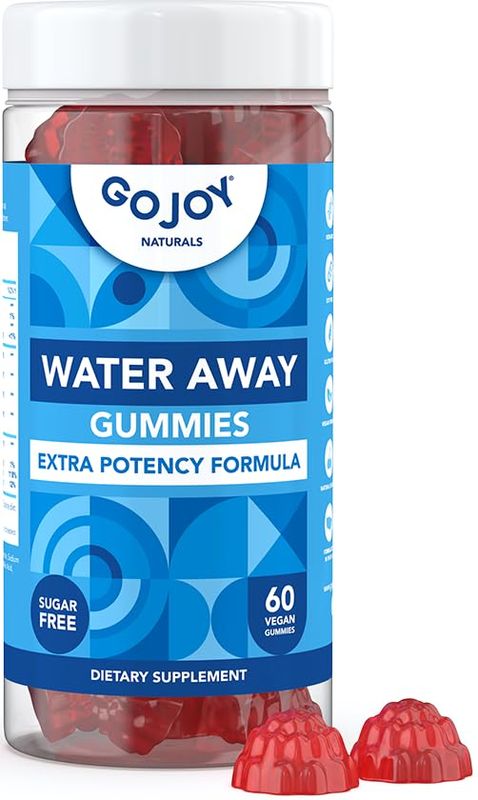 GOJOY Water Away Gummies - Natural Diuretic Support for Water Retention Hydration Balance - Herbal Formula with Dandelion - 60 Vegan Gummies