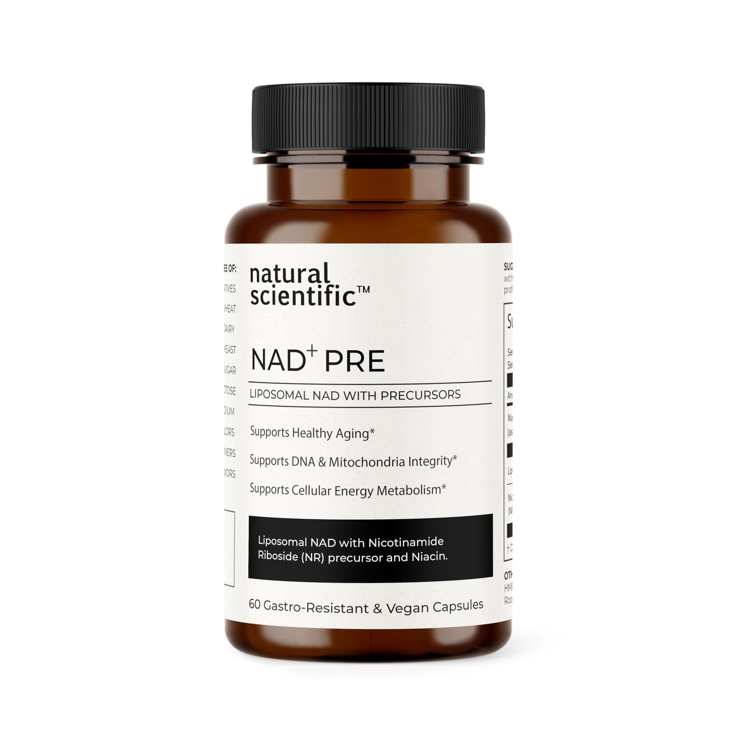 NATURAL SCIENTIFIC Liposomal NAD Supplement with Nicotinamide Riboside and Niacin - Precursor Formula for Longevity and Cognitive Health - 30-Day Supply - 60 Capsules - Premium Dietary Supplement