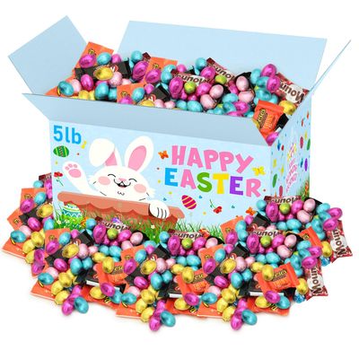 Easter Chocolate Candy, 5lb Pack of Easter Egg Goodies Individually Wrapped, Ideal Bulk for Parties and Springtime Events, Premium Candy Chocolate for Kids and Adults to Enjoy