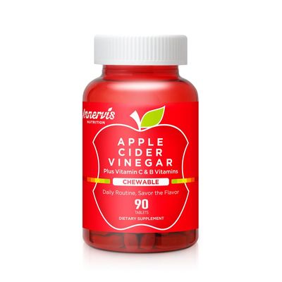 INNERVISNUTRITION Apple Cider Vinegar 90 Chewable Tablets with Multi Vitamin Healthy Heart Immune Support Energy Production Supplement
