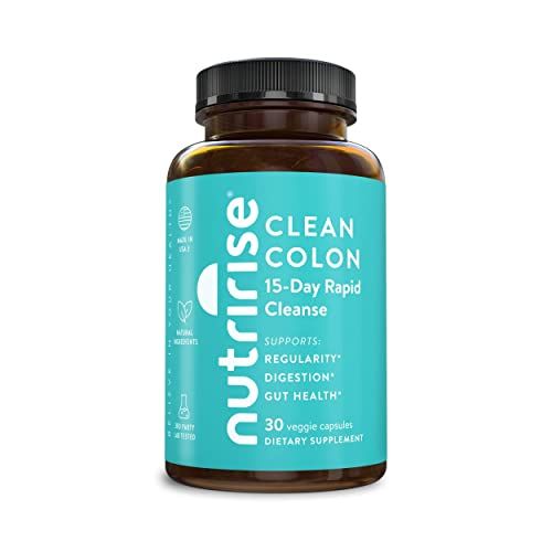 NutriRise 15 Day Quick Colon Cleanse for Gut Health - Digestive Support with Probiotics Fiber for Constipation, Regularity Bloating, Sugar Gluten Free