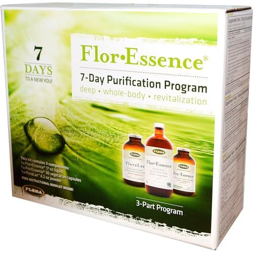 Flora - Flor-Essence 7-Day, 3-Step Kit for Full Body Detox Cleanse, Detox Kit Contains Detox Tea, ProEssence for Urinary Health and FloraLax Laxative, Plant-Based, Gluten Free, Non GMO