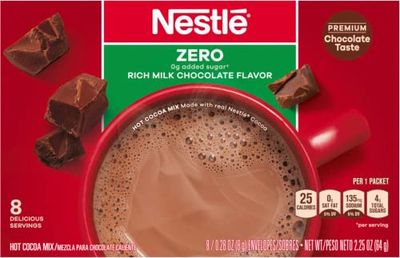 Nestle Hot Cocoa Mix, Fat Free, 8-count Envelopes Pack of 6