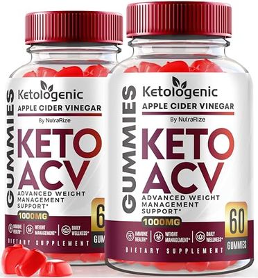 NutraRize Pack of 2 Ketologenic Keto ACV Gummies Advanced Weight Loss, Ketologenic Detox Formula, Apple Cider Vinegar Supplement 120 Gummies