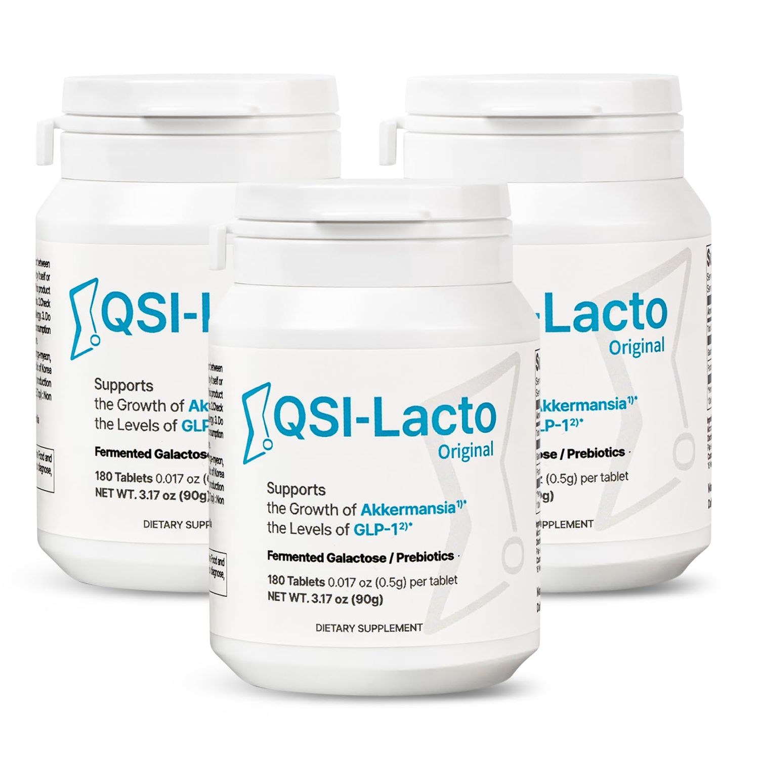 QSI-Lacto Original 3 Packs, 270 Servings, Naturally Supports GLP-1 Level Elevation, Galactose Included, Gut Health, Prebiotics, Chewable