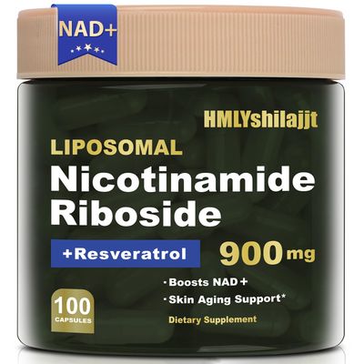 HMLYshilajjt NMN Alternative-High Purity Liposomal NAD with Nicotinamide Riboside, Resveratrol, Quercetin, NAD Resveratrol Supplement 900 mg for Anti-Aging, Energy, Focus -100 Count