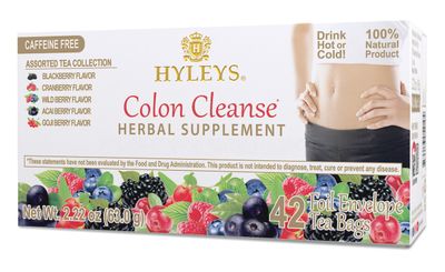 Hyleys Colon Cleanse Tea Assorted Flavors - 42 Tea Bags 1 Pack