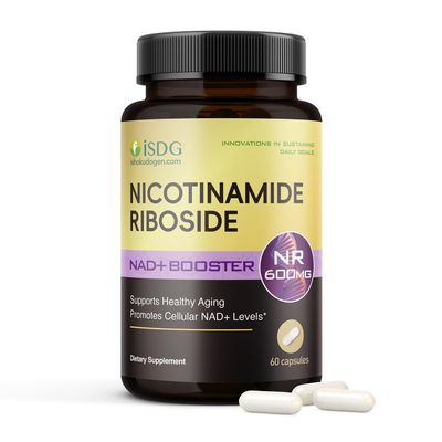ISDG NAD Supplement with Nicotinamide Riboside 600 mg NR, Black Pepper Extract - Supports Cellular Energy Repair, Vitality, Healthy Aging Max Absorption 60 Count