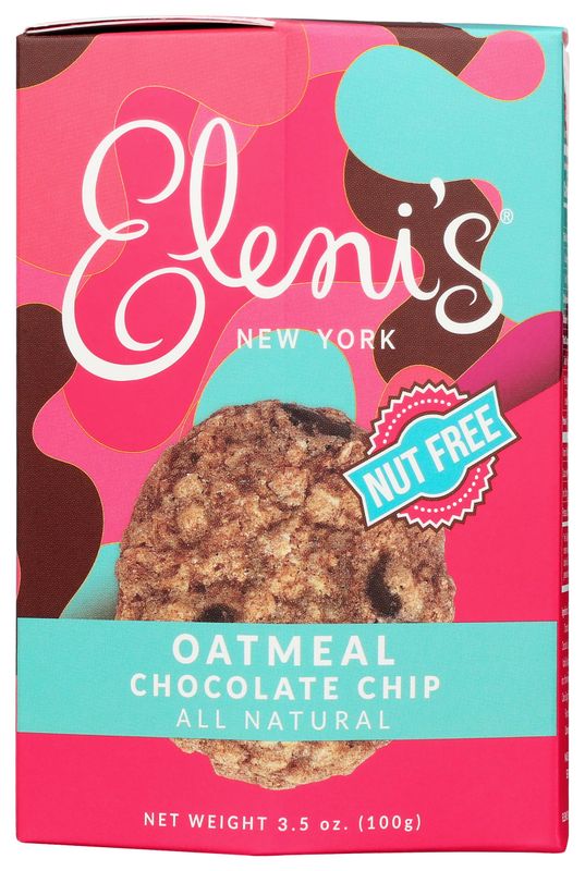 Elenis Oatmeal Chocolate Chip Cookies In Box, Nut Free, 3.5 Ounces Pack Of 6