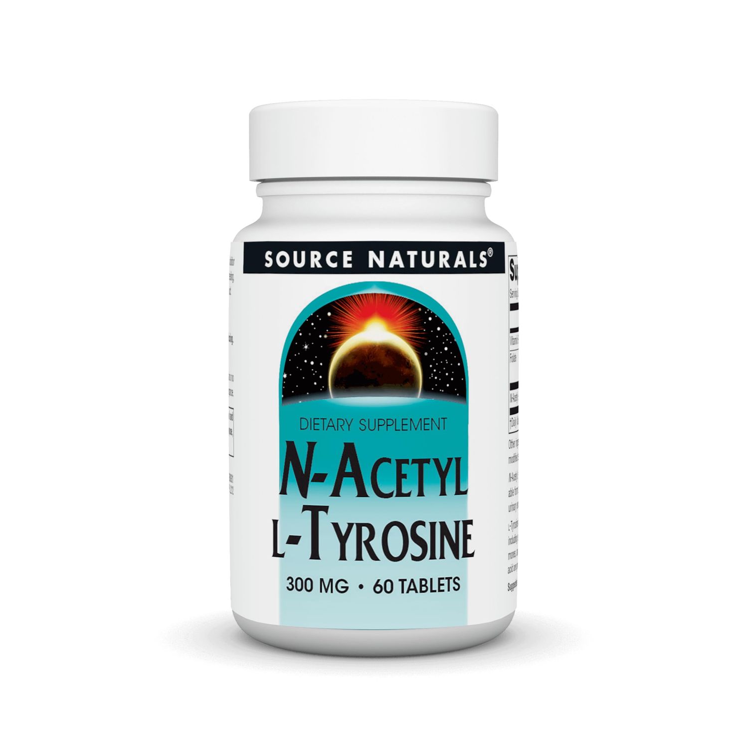 Source Naturals N-Acetyl L-Tyrosine Dietary Supplement, 300 mg - 60 Tablets