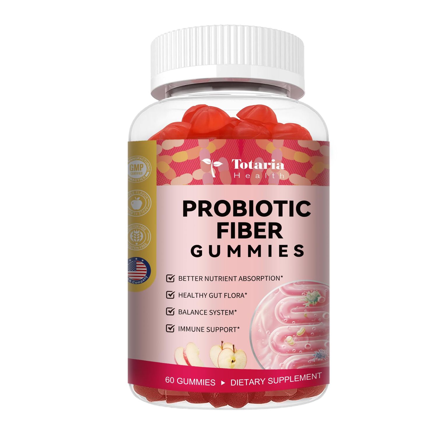 Totaria Fiber Gummies, Apple Flavor