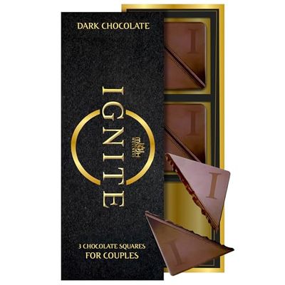 Ignite Dark Chocolate Bars - Premium 60 Cocoa Squares for Couples - Luxurious Dark Chocolate Crafted for Shared Moments, Special Occasions - Ideal for Sharing and Indulging Together - Pack of 1