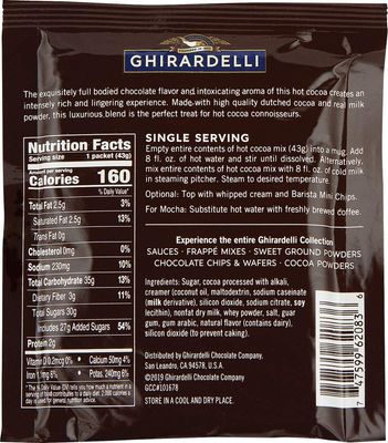 Ghirardelli Premium Hot Cocoa Envelopes, Rich chocolate, 22.7 Ounce Pack of 15