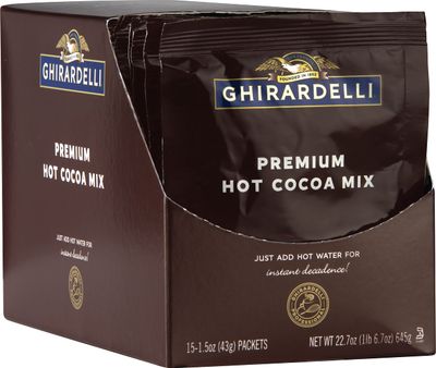 Ghirardelli Premium Hot Cocoa Envelopes, Rich chocolate, 22.7 Ounce Pack of 15
