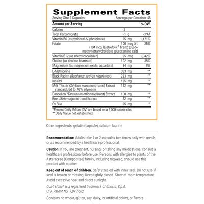 Integrative Therapeutics Lipotropic Complex - Liver Support with Milk Thistle, Vitamin B12, Bile Salts Dandelion Root Extract - Gluten-Free Dairy-Free Liver Health Supplement - 90 Capsules