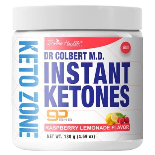 Divine Health Instant Ketones Powder Raspberry Lemonade GoBHB Exogenous Ketone Salts 4.59oz