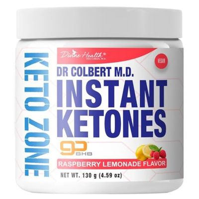 Divine Health Instant Ketones Powder Raspberry Lemonade GoBHB Exogenous Ketone Salts 4.59oz