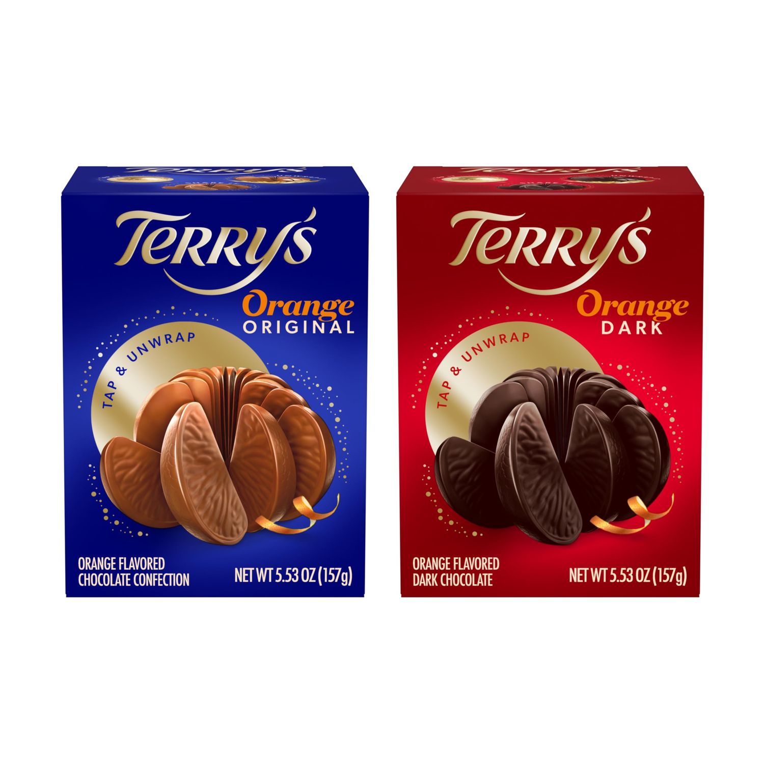 Terrys Milk and Dark Chocolate Oranges - Variety Pack - 5.53 oz Milk Chocolate Orange and 5.53 oz Dark Chocolate Orange