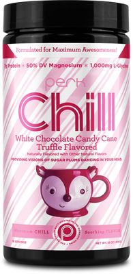 Perk Chill White Chocolate Candy Cane Flavored Drink Mix 18 Servings - Soy Free Peanut Free