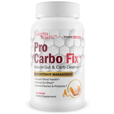 Pro Carbo Fix - Natural Gut Carb Cleanse Supplement - Plant Based Formula wProbiotics - Support Digestive Health Blood Health - Help Flush Carbs Toxins - Promote Regularity Reduced Gut Bloat