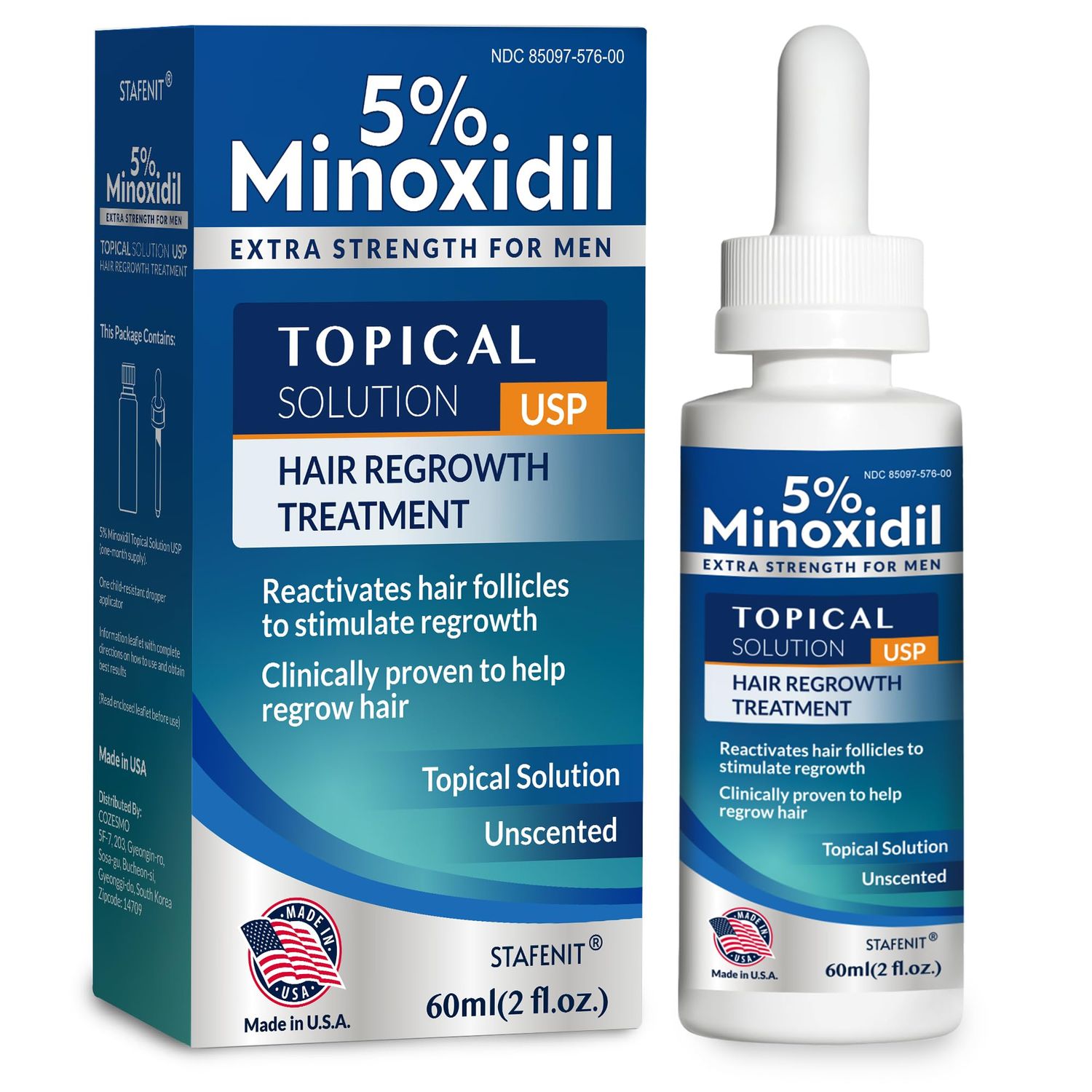 Minoxidil for Men Hair Growth Serum: Minoxidil for Women Hair Growth, Minoxidil 5 Percent for Men Hair Beard Regrowth Treatment - Hair Growth Oil for Stronger Thicker Longer Hair - 2OZ