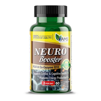 America Medic Science Neuro Booster 60 Capsules Nutritional Supplement for Brain Health Vitamin Pills for Better Memory and Cognitive Function with Coenzyme Q10, ALA, and Acetyl L-Carnitine