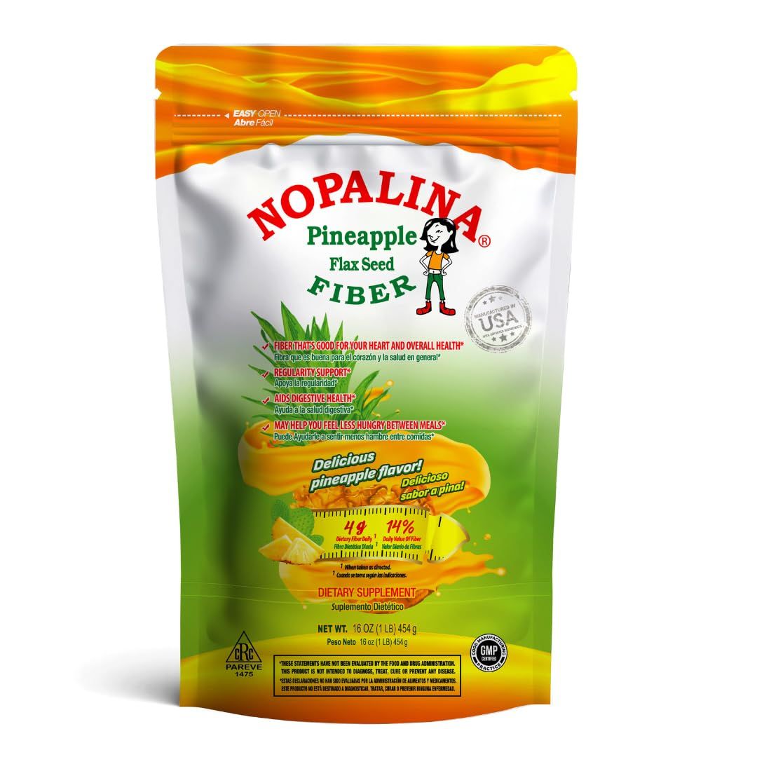 Nopalina Colon Detox Fiber Flax Seed - Pineapple Flavor 1LB