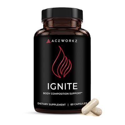 ACEWORKZ Ignite - Metabolism, Cravings, Weight Management Support for Men Women - Nootropic Brain Supplement for Focus Energy - BioPerine for Max Absorption 60 Capsules