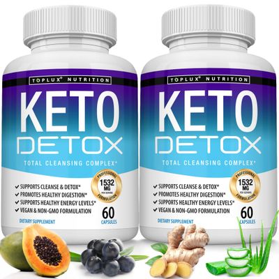 Toplux Keto Detox Pills Advanced Cleansing Extract - 1532 Mg Natural Acai Colon Cleanser Formula, Flush Toxins Excess Waste, for Men Women, 60 Capsules, Supplement