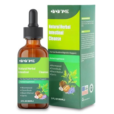 OVOVYME Natural Herbal Intestinal Cleanse, 2 fl oz, Gut Health Support with Wormwood, Black Walnut, Clove, Garlic