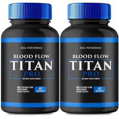 Blood Flow Titan Pro Capsules, Blood Flow Titan Pro Advanced Glycogen Supplement Support Pills, BloodFlowTitan - Maximum Strength All Natural Formula Glyco Detox Pastillas Capsulas 2 Pack