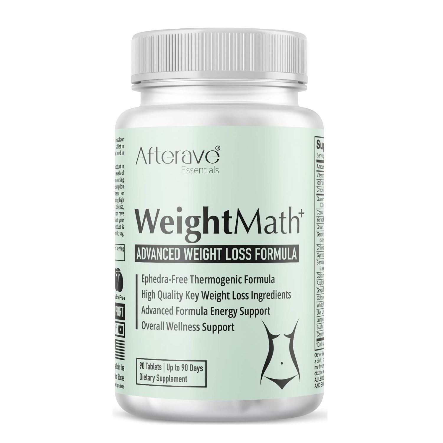 WeightMath Advanced Metabolism Booster Thermogenic Formula, Flatter Stomach, Aids Belly Bloat, Digestive Probiotic System, Essential Nutrients to Help Rapid Colon Cleanse