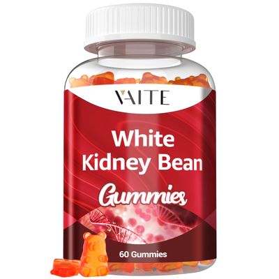 White Kidney Bean Extract 1000mg Supplement - Antioxidant Support Daily Energy, Plant-Based Fiber from Kidney Beans, Vegan, Non-GMO, Gluten-Free, No Artificial Flavors, 60 Gummies for Men Women