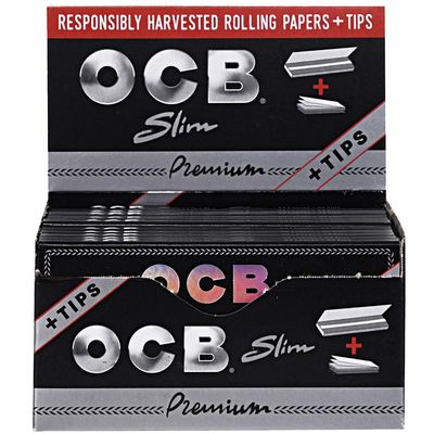 24pc Display - OCB Premium Papers Tips - 32pk Slim