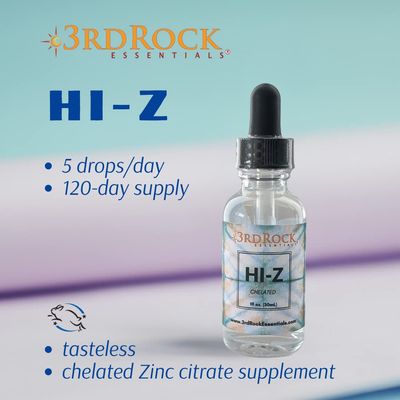 3rd Rock Essentials HI-Z Zinc Immune Support Supplement All Natural Liquid Zinc Supplement Dietary Supplement All Natural Personal Care 1 fl oz 120 Servings
