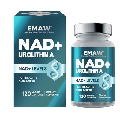 EMAW NAD Supplement 1500MG, 120 Capsules with Urolithin A 300MG, NMN Alternative Supports Anti Aging, Powerful Complex Blend for Cellular Repair Brain Boost