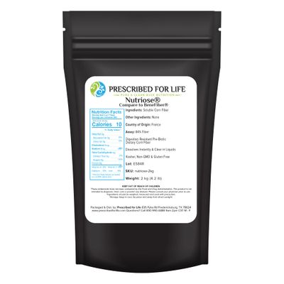 Prescribed For Life Nutriose Powder, Natural Fiber Supplement, Prebiotic Soluble Corn Fiber for Adults, Gluten Free, Vegan, Non GMO 2kg 4.4lb