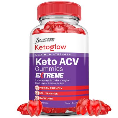 Keto Glow Keto ACV Gummies Extreme 2000MG Ketoglow Keto Gummies Apple Cider Vinegar Formulated with Pomegranate Beet Juice Powder B12 Vegan Non GMO 60 Gummys