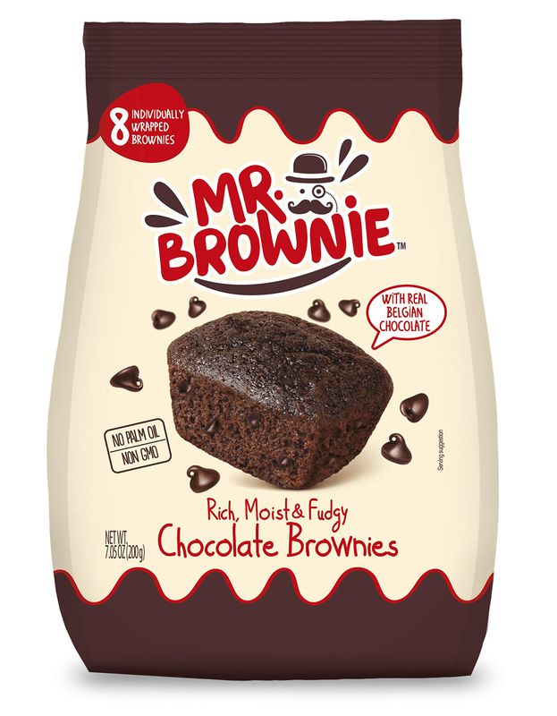 Mr. Brownie Chocolate Brownies  8 Individually Wrapped Brownie Bites  Snack Packs for Kids &amp; Adults  Real Belgian Chocolate