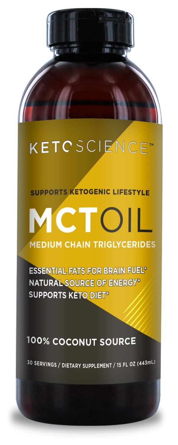 KETO SCIENCE Ketogenic MCT Oil, Dietary Supplement, Made from 100 Coconuts, Promotes Energy, Unflavored, 15 Fl Oz