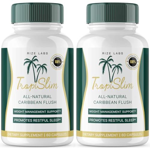Official 2 Pack Tropislim, Tropislim All Natural Caribbean Flush, Weight Loss Supplement, Tropislim Slimming Capsules for Women, Healthy Lifestyle Leaner Physique, Tropical Reviews 120 Capsules