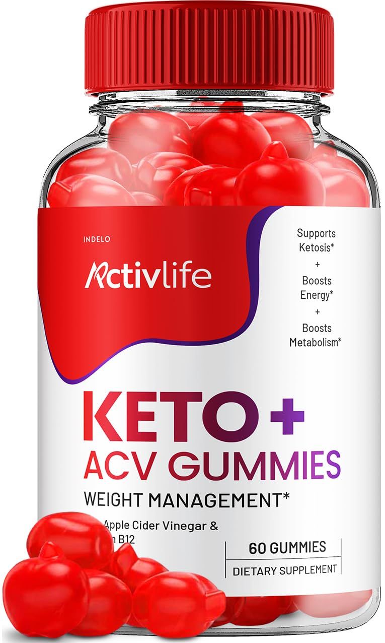 ActivLife Keto ACV Gummies - Active Life Keto Apple Cider Vinegar Gummies, ActivLife Keto ACV Weight Management Gummies ActiveLife Advanced 1000mg Formula 1 Pack - 60 Gummies