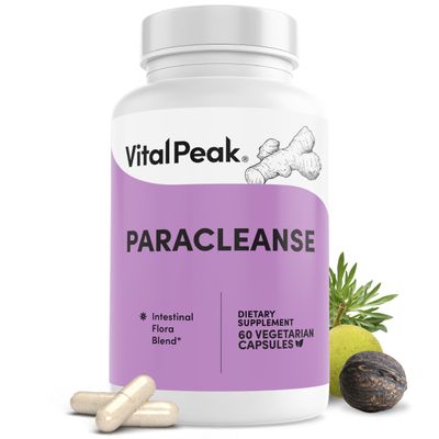 ParaCleanse - Gut Cleanse Digestive Health Supplements - with Olive Leaf Extract, Papaya, Turmeric, Black Walnut Hull, Sweet Wormwood More - Vegan, Non GMO, Gluten Free - 60 Capsules