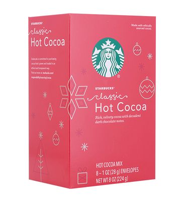 Starbucks Classic Holiday Hot Cocoa Mix Packets, 8-1 Ounce Packets Per Box Pack of 1 Box