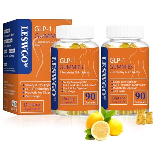 Vjningu GLP-1 Gummies GLP-1 Supplement- Probiotic, Berberine, Fiber Support GLP-1 Naturally GLP-1 Probiotic Gummies for Women MenYuzu Flavor,90 Gummies Pack of 2, Yuzu Flavor,90 Gummies
