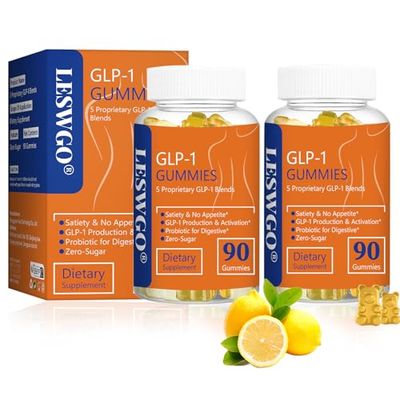Vjningu GLP-1 Gummies GLP-1 Supplement- Probiotic, Berberine, Fiber Support GLP-1 Naturally GLP-1 Probiotic Gummies for Women MenYuzu Flavor,90 Gummies Pack of 2, Yuzu Flavor,90 Gummies