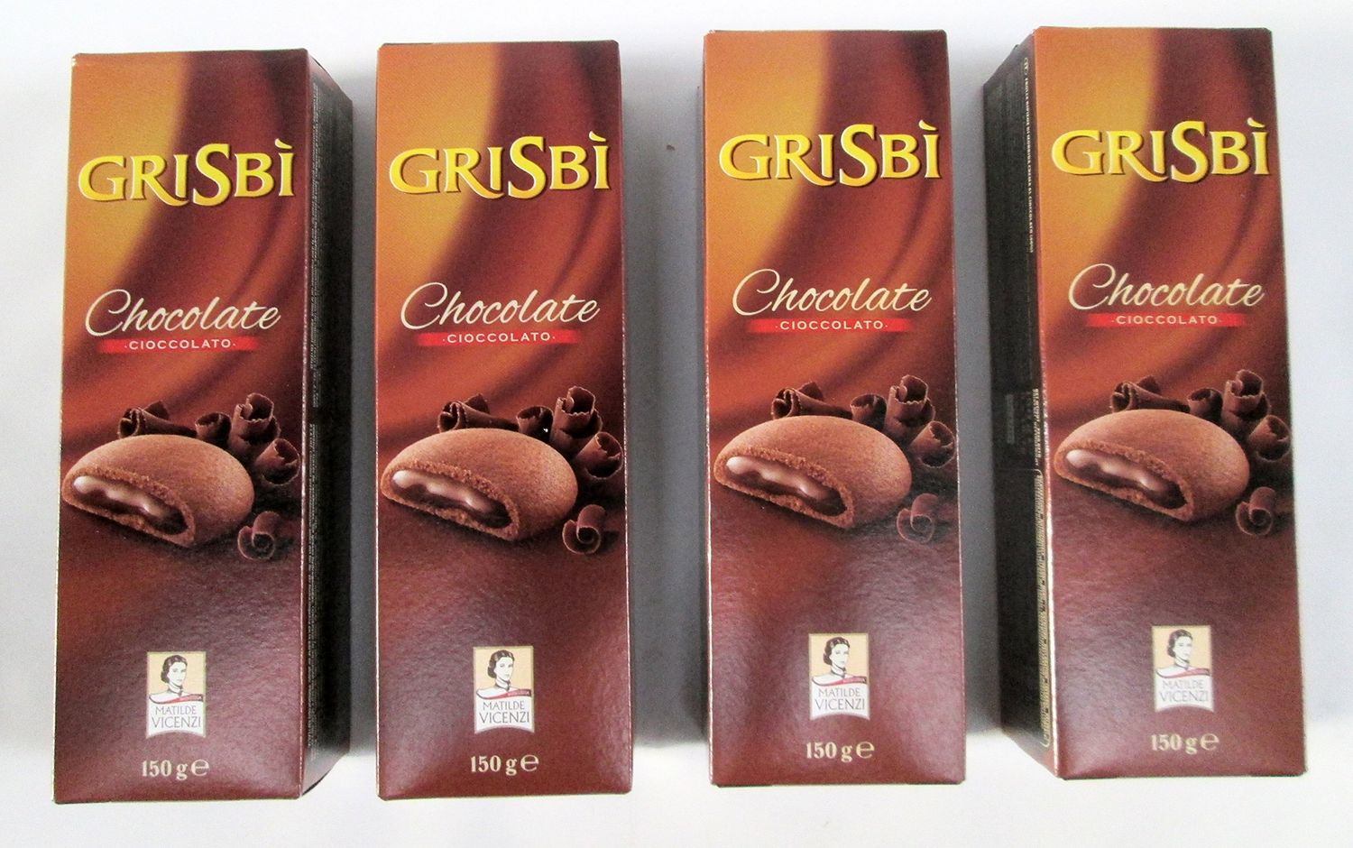 Vicenzi: &quot; Grisbi Cioccolato &quot; Chocolate Biscuits 5.29 Ounce (150gr) Packages (Pack of 4)  Italian Import